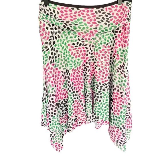Diane Von Furstenberg 100% Silk Asymmetrical Polka Dot Skirt Size 4 - Picture 3 of 4